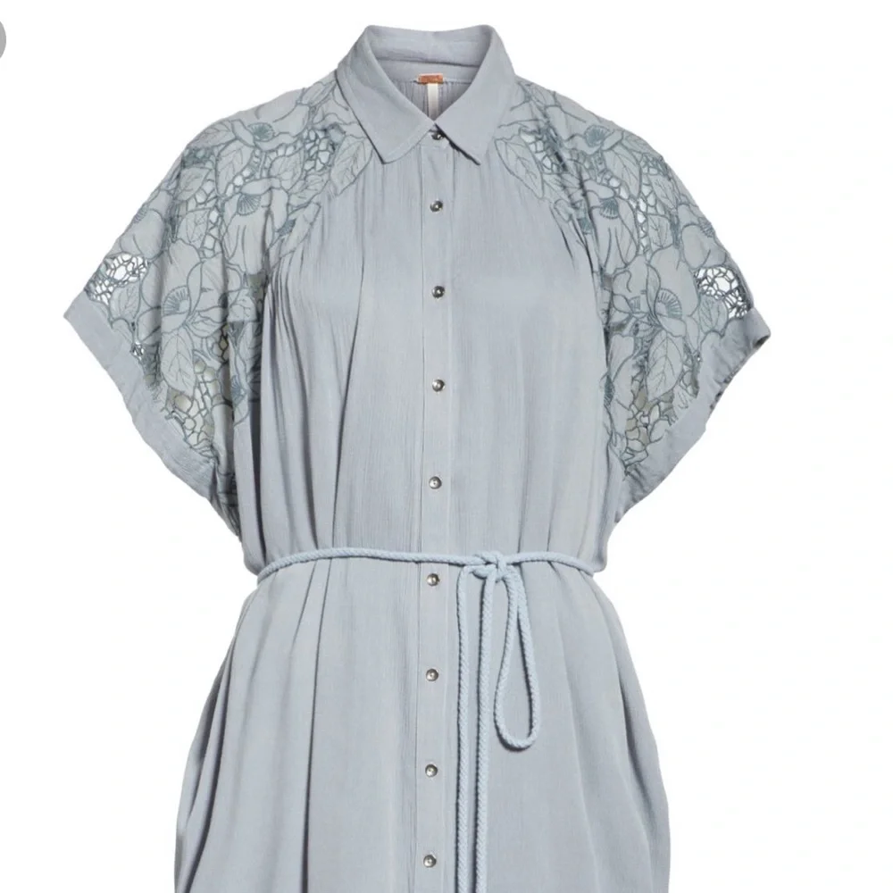 Free People Cut It Out midi Shirt Dress - Picture 3 of 5